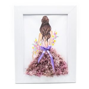 Tablou cu licheni Doamna în Roz 20×25 cm Personalizeaza
