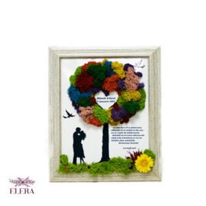 Tablou cu licheni personalizat Aniversare fericită 25×30 cm Cadouri aniversare căsătorie