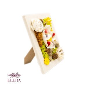 Tablou cu licheni personalizat  Florile ,bucuria sufletului 13×18 cm Personalizeaza