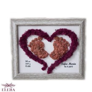 Tablou cu licheni personalizat pentru băiețel Iubire  25×30 cm Cadouri Nunta/Botez