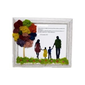 Tablou cu licheni Iubire de Familie 25×30 cm Cadouri speciale