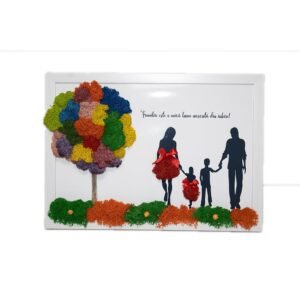 Tablou cu licheni personalizat Familie Iubitoare 30×40 cm Personalizeaza