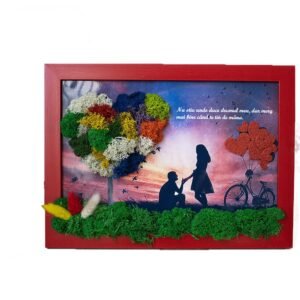 Tablou cu licheni personalizat Poveste de Dragoste 21×30 cm Personalizeaza