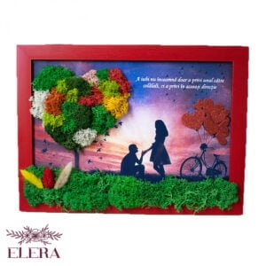 Tablou cu licheni personalizat Poveste de Dragoste 21×30 cm Personalizeaza