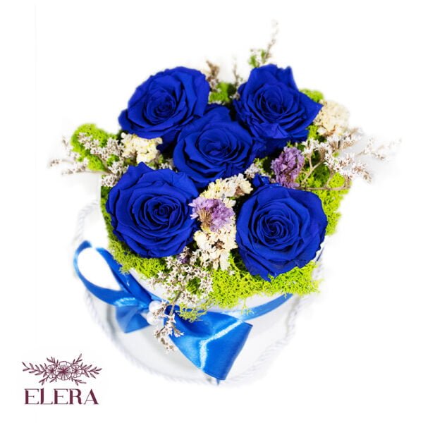 Cutie cu trandafiri criogenați Royal Blue Cadouri de Valentine's Day