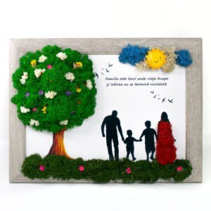 Tablou cu licheni personalizat Familia este o Binecuvântare 21×30 cm Personalizeaza
