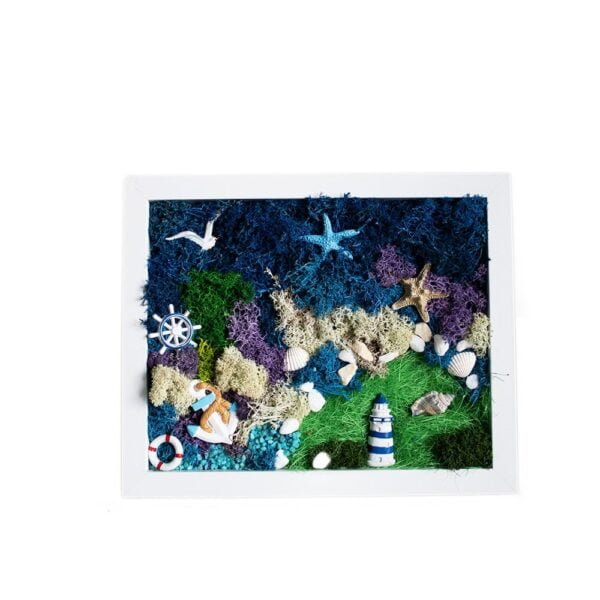 Tablou cu licheni personalizat Mare Albastră 23×28 cm Personalizeaza