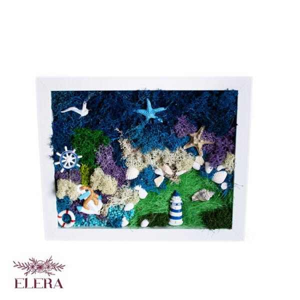 Tablou cu licheni personalizat Mare Albastră 23×28 cm Personalizeaza