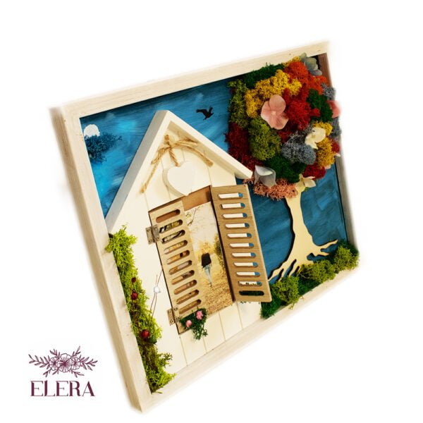 Tablou cu licheni Casa Mea 30×40 cm Cadouri pentru mama