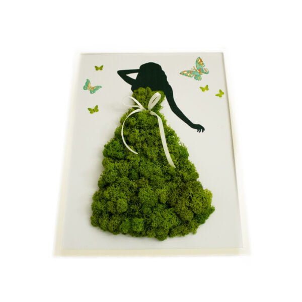 Tablou cu licheni personalizat cu fluturi Nașa preferată 30×40 cm Cadouri pentru nasi
