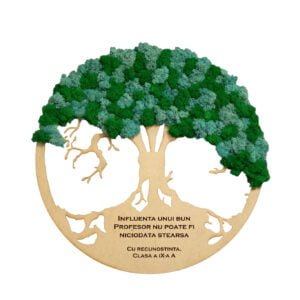 Tablou cu licheni Copacul Vietii pentru Profesori 50 cm Cadouri pentru profesori, învățători, educatori