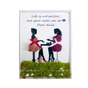 Tablou cu licheni personalizat Nails Salon 21×30 cm Cadouri pentru cea mai buna prietena