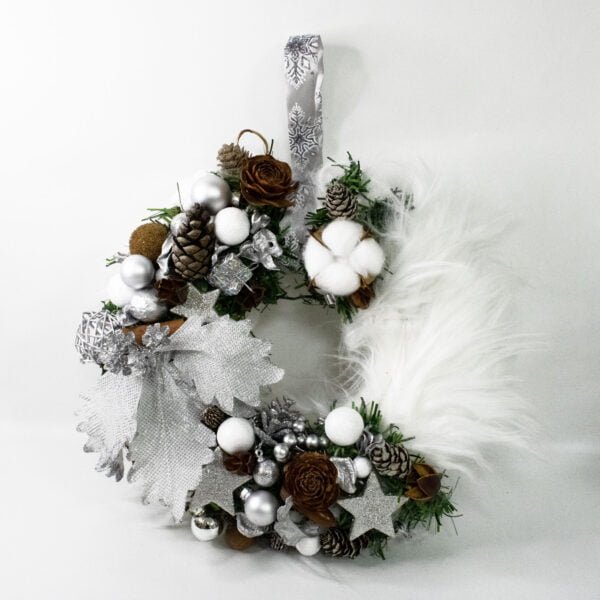 Decorațiune Crăciun Coroniță  cu alb Ø 25-30cm Crăciun
