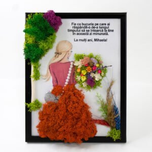 Tablou cu licheni personalizat Pentru Mihaela, 20×25 cm Cadouri pentru cea mai buna prietena