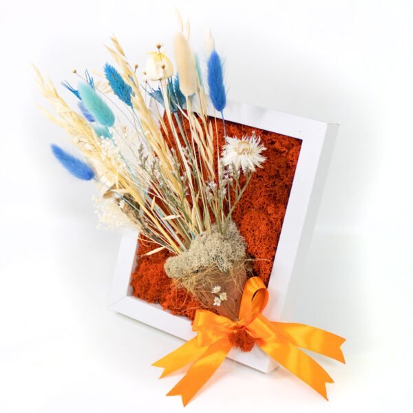 Tablou cu licheni personalzat și plante uscate bleo Buchet – 25×28 cm Cadouri aniversare căsătorie