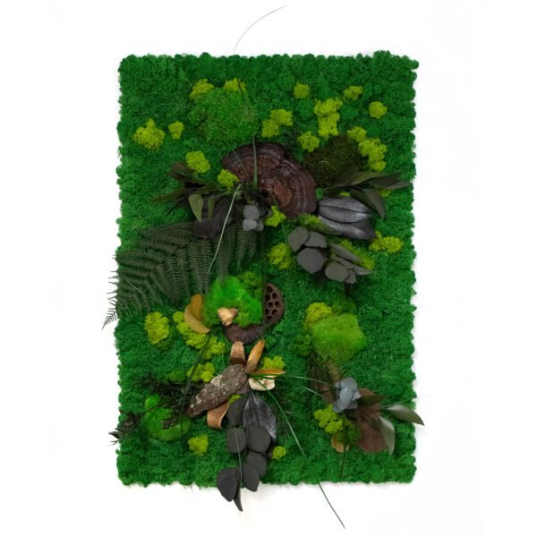Tablou cu licheni personalizat cu plante stabilizate 60×90 cm Cadouri pentru familie