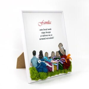 Tablou cu licheni personalizat Familia 20×25 cm Cadouri pentru cea mai buna prietena