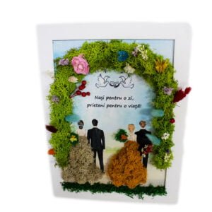 Tablou cu licheni personalizat Dragii mei Nași 25×30 cm Cadouri Nunta/Botez