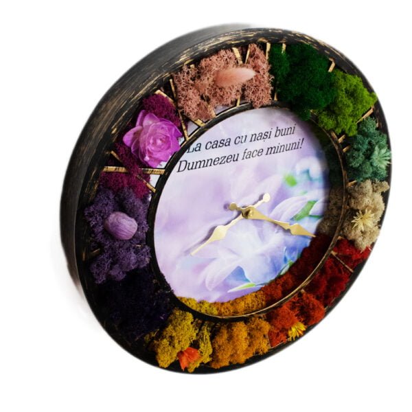 Ceas cu licheni personalizat pentru Nași buni 40 cm Cadouri pentru nasi
