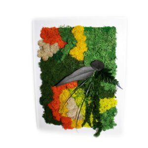 Tablou cu licheni personalizat Diferite nuanțe cu plante  25×30 cm Cadouri pentru familie