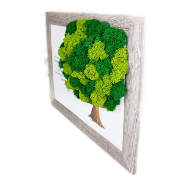 Tablou cu licheni personalizat Copac în două nuanțe 25×30 cm Cadouri pentru cea mai buna prietena