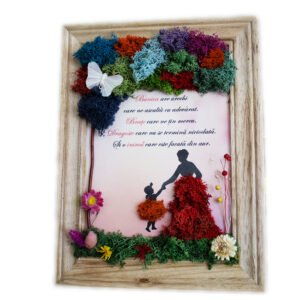 Tablou cu licheni personalizat pentru Bunica  25×30 cm Cadouri pentru bunici