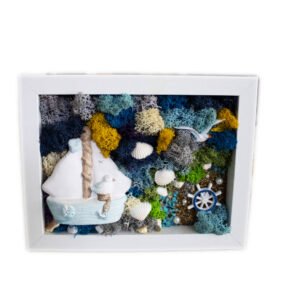 Tablou cu licheni personalizat Marea mea  18×23 cm Cadouri pentru familie