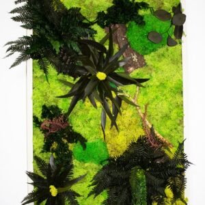 Tablou cu licheni și plante naturale stabilizate 50×70 cm Tablou licheni living