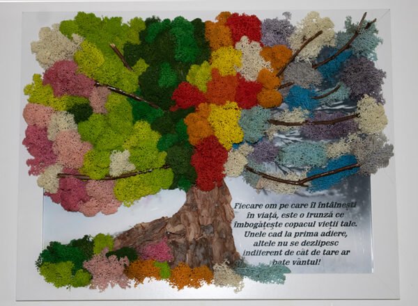 Tablou cu licheni personalizat Copac Anotimpuri 30×40 cm Cadouri aniversare căsătorie
